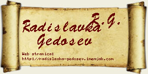 Radislavka Gedošev vizit kartica